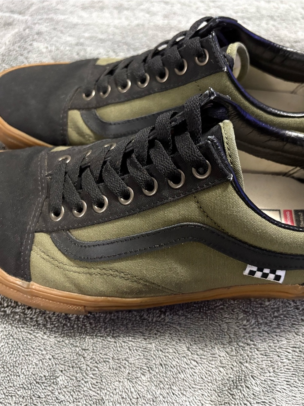 Vans Skate Old Skool Customs PopCush Men’s 9 Olive Black Gum